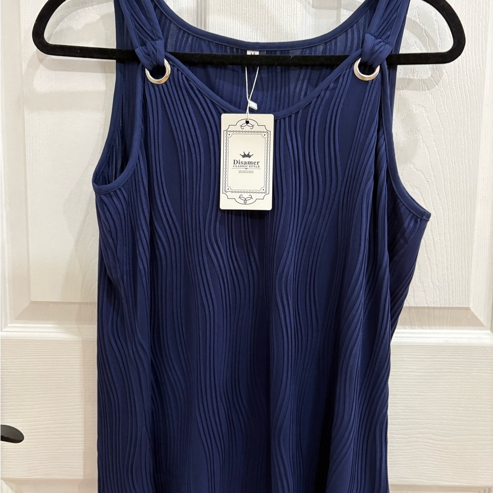 Navy Sleeveless Ring-Detail Tank